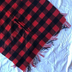 Red and Black checker plaid wrap